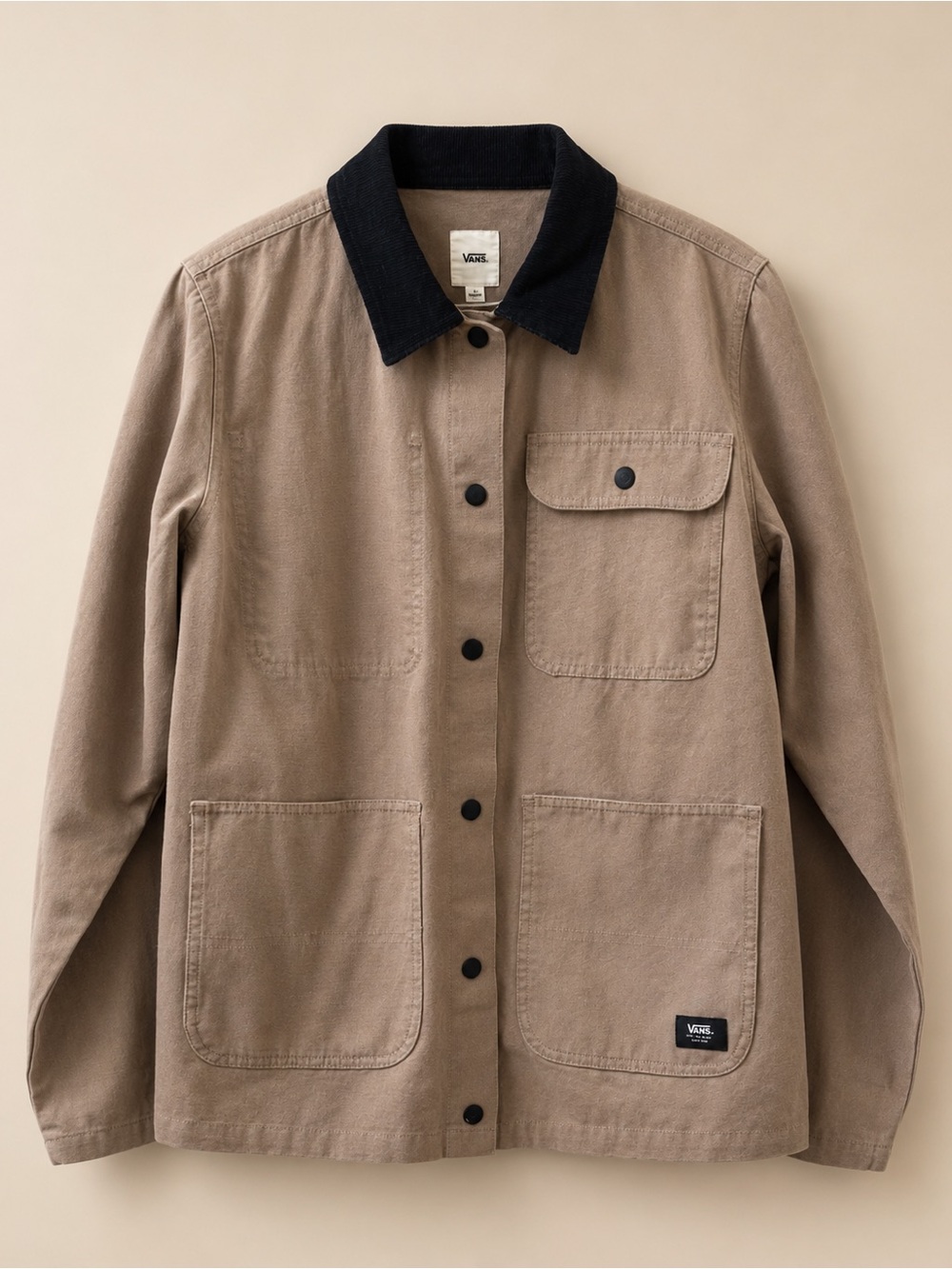 VANS Khaki Utility Jacket with Black Corduroy Collar - Picture 4 of 10
